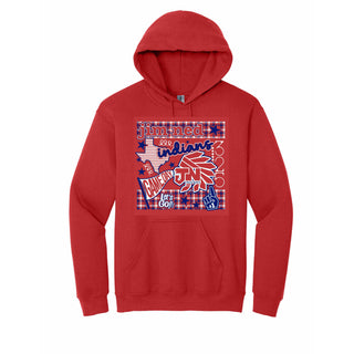 Jim Ned Indians - Game Day Checkered Hoodie