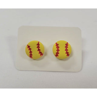Softball Clay Stud Earrings