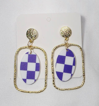 Game Day Checkered TLD Earrings
