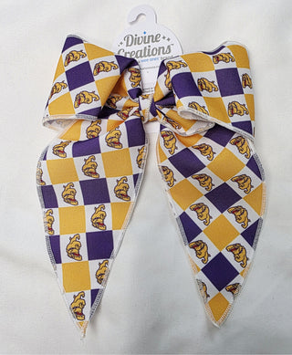Wylie Bulldogs - Whimsy Tail Checkered Bow