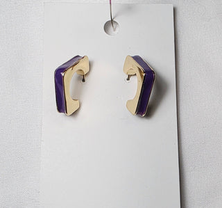 Gold Accent Square Hoop Earrings