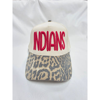 Indians - Puff Leopard Bill Trucker Cap