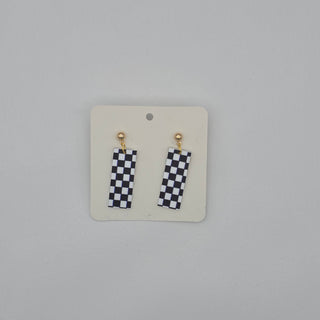 Game Day Checkered Drops Earrings