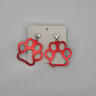 Large Game Day Paw Print Earrings