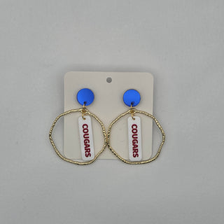 Cooper Cougars - Sport Circle Earrings