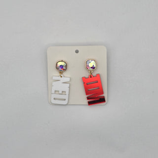 Jim Ned Indians - Jim Ned Mirror Acrylic AB Stone Earrings