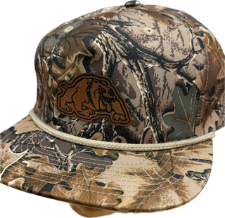 Wylie Bulldogs - Mascot Outline Leather Patch Camo Rope Cap
