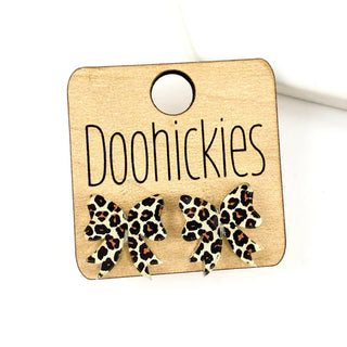 Animal Print Bow Acrylic Studs