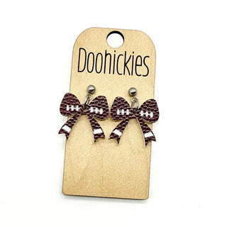 Football Bow Dangle Acrylic Earrings