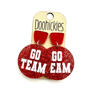 Go Team Round Acrylic Earrings