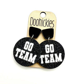 Go Team Round Acrylic Earrings