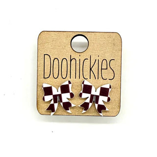 Checkered Bow Acrylic Studs