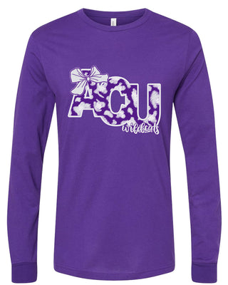 Abilene Christian University Wildcats - Bow Letter Long Sleeve T-Shirt