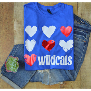 Allie Ward Wildcats - Foil Hearts T-Shirt