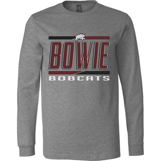 Bowie Bobcats - Split Stripe Long Sleeve T-Shirt
