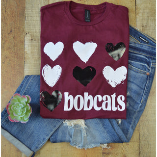 Bowie Bobcats - Foil Hearts T-Shirt