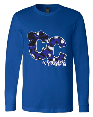 Cisco College Wranglers - Bow Letter Long Sleeve T-Shirt