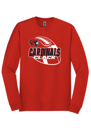 Clack Cardinals - Football Long Sleeve T-Shirt
