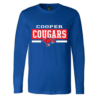 Cooper Cougars - Simple Striped Long Sleeve T-Shirt