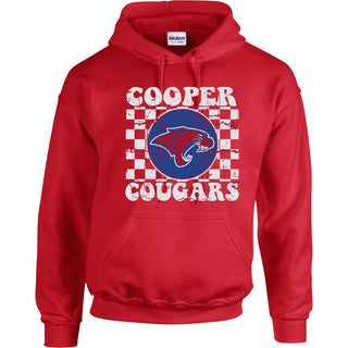 Cooper Cougars - Checkered Square  Hoodie