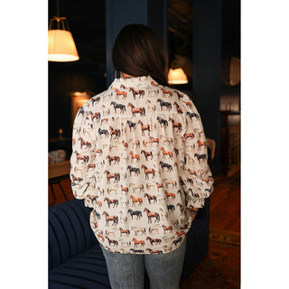 Caroline Horse Long-Sleeve Top