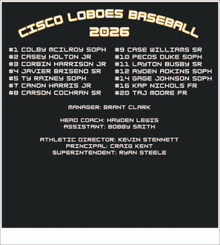 Cisco Loboes Booster Club - Baseball Playoffs