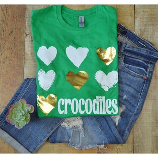 Crockett Crocodiles - Foil Hearts T-Shirt