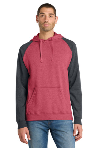 District® Young Mens Lightweight Fleece Raglan Hoodie.  DT196