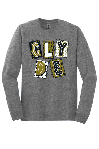 Clyde Bulldogs - Scrapbook Box Long Sleeve T-Shirt