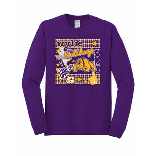 Wylie Bulldogs - Game Day Checkered Long Sleeve T-Shirt