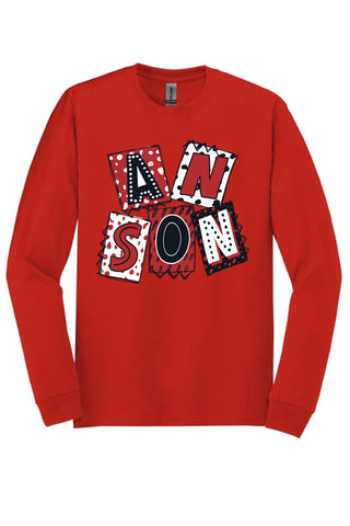 Anson Tigers - Scrapbook Box Long Sleeve T-Shirt