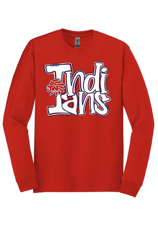 Jim Ned Indians - Funky Stack Long Sleeve T-Shirt