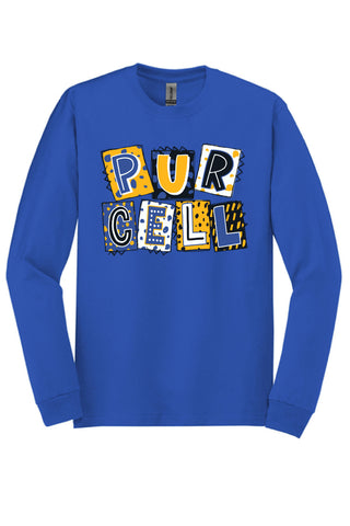 Purcell Jaguars - Scrapbook Box Long Sleeve T-Shirt