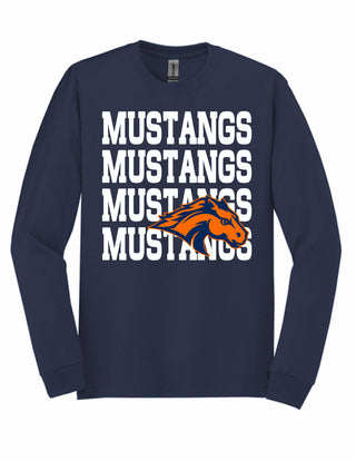 Martinez Mustangs - Repeat Long Sleeve T-Shirt