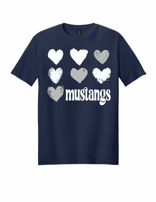 Martinez Mustangs - Foil Hearts T-Shirt