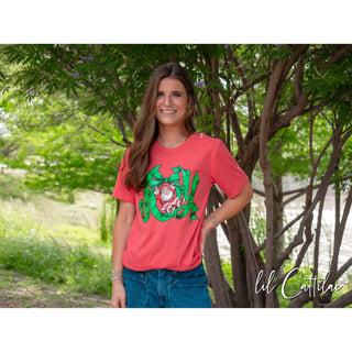 Joy Ribbon with Santa - Christmas Tee