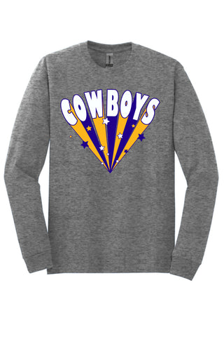 Hardin Simmons University Cowboys - Stars Long Sleeve T-Shirt