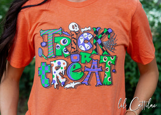 Trick or Treat - Halloween Tee Orange