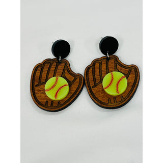 Softball Glove Dangle Earrings