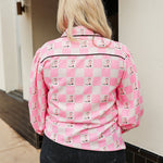 Jesse Pink Check Long-Sleeve Top