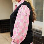 Jesse Pink Check Long-Sleeve Top