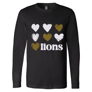 Stafford Lions - Foil Hearts Long Sleeve T-Shirt