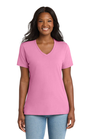 Port & Co® Women's Core Cotton V-Neck Tee. LPC54V