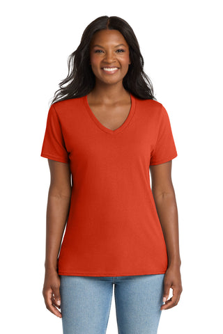 Port & Co® Women's Core Cotton V-Neck Tee. LPC54V