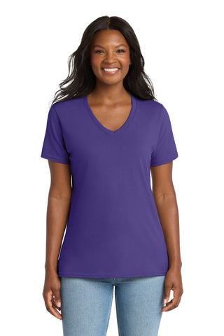 Port & Co® Women's Core Cotton V-Neck Tee. LPC54V
