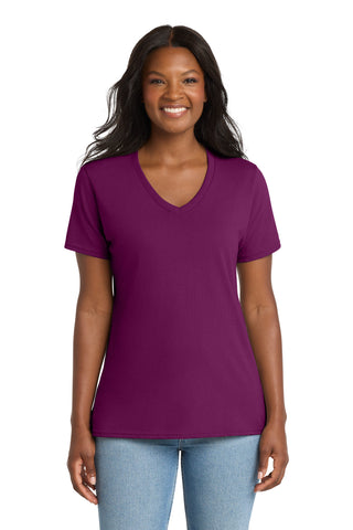Port & Co® Women's Core Cotton V-Neck Tee. LPC54V