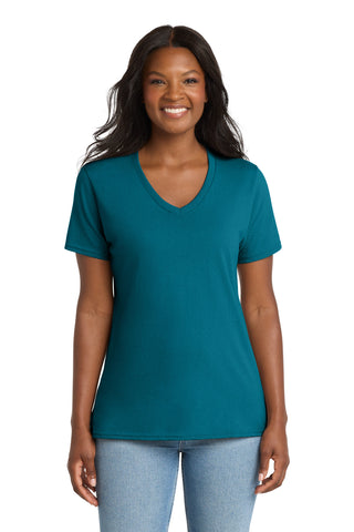 Port & Co® Women's Core Cotton V-Neck Tee. LPC54V