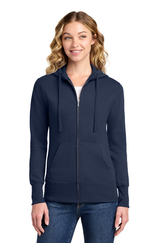 Port & Co® Women's Core Fleece Full-Zip Hooded Sweatshirt. LPC78ZH