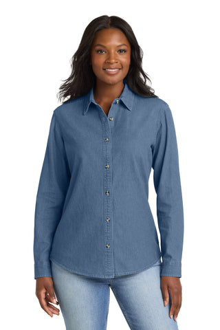 Port & Co® Women's Long Sleeve Value Denim Shirt.  LSP10