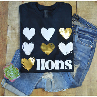Stafford Lions - Foil Hearts T-Shirt